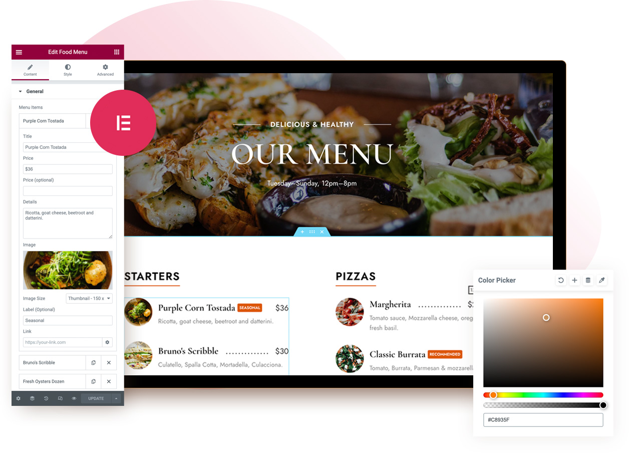 Elementor UI Preview